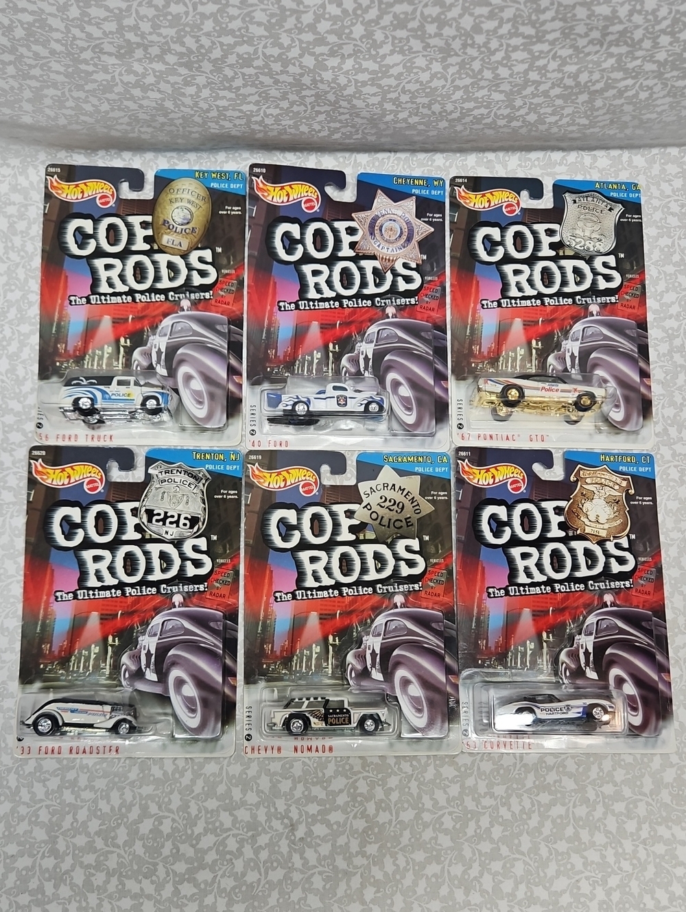 1999 Hot Wheels Cop Rods Series 2 Lot of 6 Nomad Roadster Corvette Ford Truck